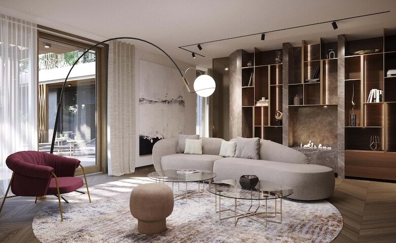 Luxury, design apartment in a new villahouse